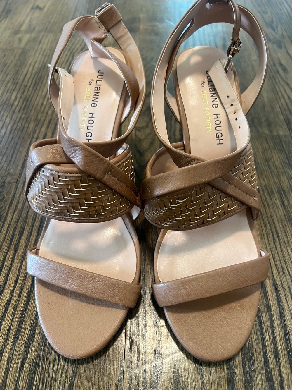 Sole Society Tan Woven Strap Sandals